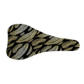 Gold And Black Feather Pattern Print Bicycle Seat Cover