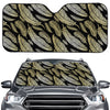 Gold And Black Feather Pattern Print Car Windshield Sun Shade