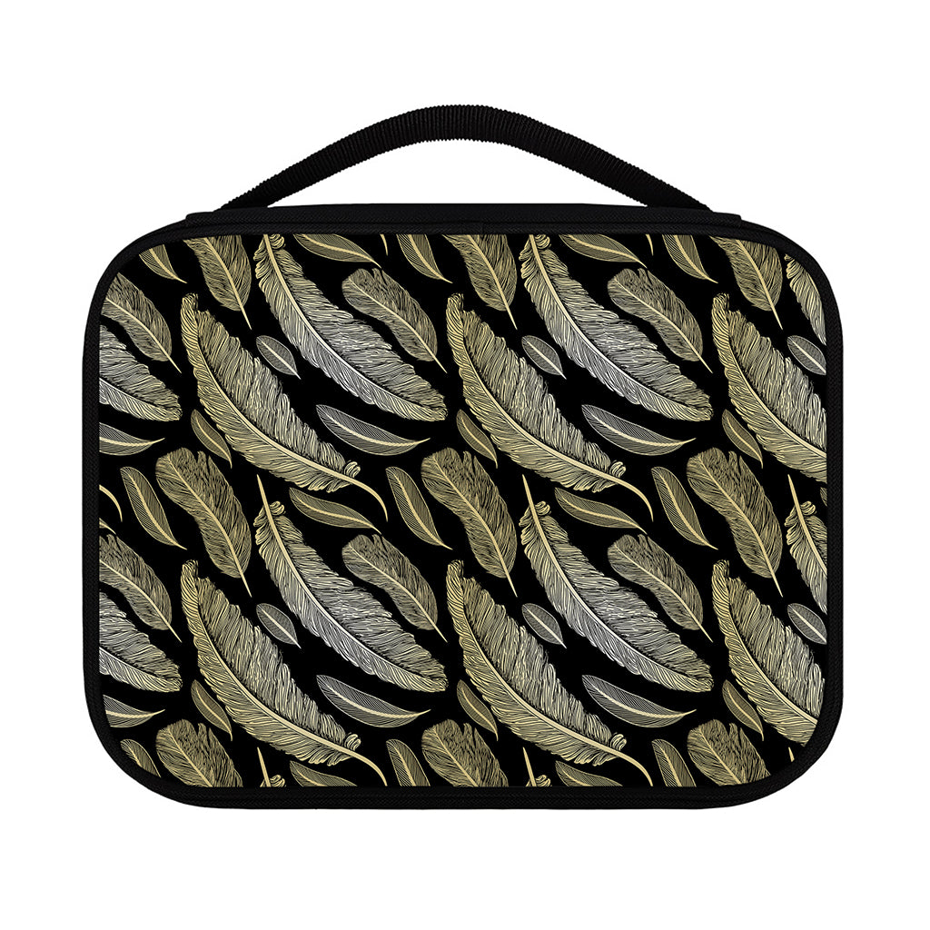 Gold And Black Feather Pattern Print Classic Bible Case