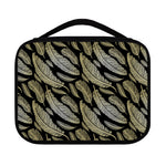 Gold And Black Feather Pattern Print Classic Bible Case