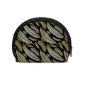 Gold And Black Feather Pattern Print Coin Purse