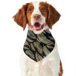 Gold And Black Feather Pattern Print Dog Bandana