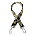 Gold And Black Feather Pattern Print Dog Seat Belt