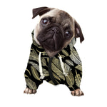 Gold And Black Feather Pattern Print Dog Zip Up Hoodie