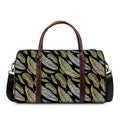 Gold And Black Feather Pattern Print Duffel Bag