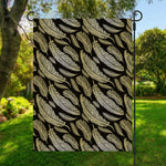 Gold And Black Feather Pattern Print Garden Flag