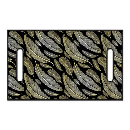 Gold And Black Feather Pattern Print Golf Cart Seat Cover