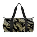 Gold And Black Feather Pattern Print Gym Bag