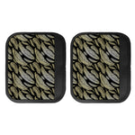 Gold And Black Feather Pattern Print Handle Covers
