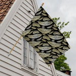 Gold And Black Feather Pattern Print House Flag