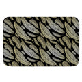 Gold And Black Feather Pattern Print Indoor Door Mat