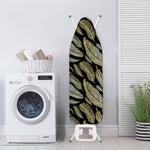 Gold And Black Feather Pattern Print Ironing Board Cover
