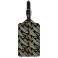 Gold And Black Feather Pattern Print Luggage Tag