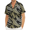 Gold And Black Feather Pattern Print Men's Deep V-Neck Shirt