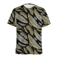 Gold And Black Feather Pattern Print Men's Athletic T-Shirt