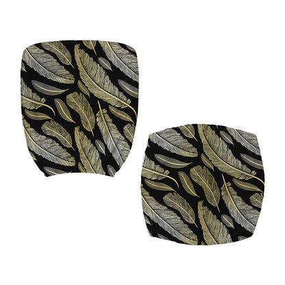 Gold And Black Feather Pattern Print Office Chair Cover