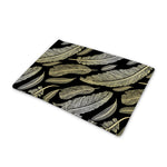 Gold And Black Feather Pattern Print Pet Cooling Mat Cover