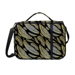 Gold And Black Feather Pattern Print Shoulder Strap Bible Bag