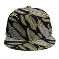 Gold And Black Feather Pattern Print Snapback Cap