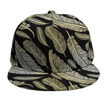 Gold And Black Feather Pattern Print Snapback Cap