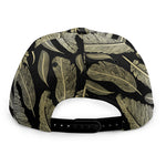 Gold And Black Feather Pattern Print Snapback Cap