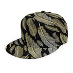 Gold And Black Feather Pattern Print Snapback Cap