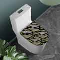 Gold And Black Feather Pattern Print Toilet Lid Cover