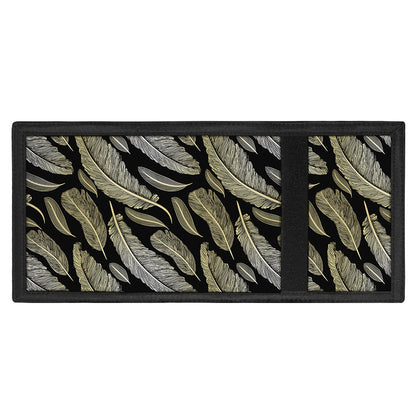 Gold And Black Feather Pattern Print Trifold Wallet