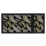 Gold And Black Feather Pattern Print Trifold Wallet