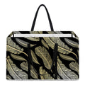 Gold And Black Feather Pattern Print Utility Tote Bag