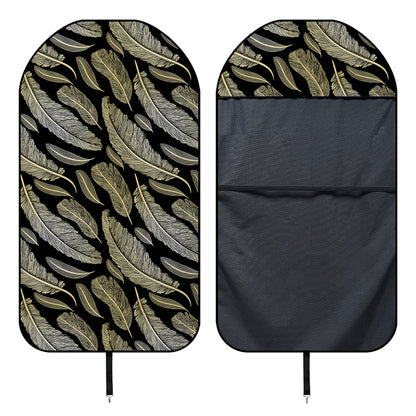 Gold And Black Feather Pattern Print Waterproof Car Seat Cover