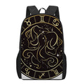 Gold And Black Gemini Sign Print 17 Inch Backpack