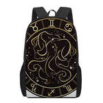 Gold And Black Gemini Sign Print 17 Inch Backpack