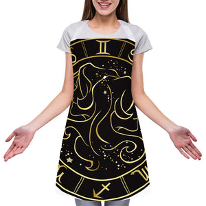 Gold And Black Gemini Sign Print Adjustable Apron