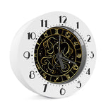 Gold And Black Gemini Sign Print Alarm Clock