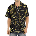 Gold And Black Gemini Sign Print Aloha Shirt