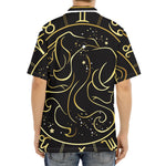 Gold And Black Gemini Sign Print Aloha Shirt