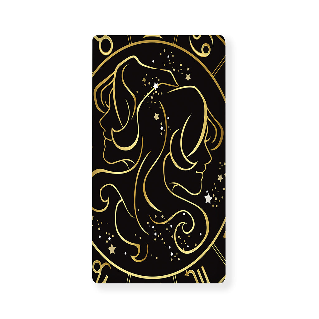 Gold And Black Gemini Sign Print Baby Crib Sheet