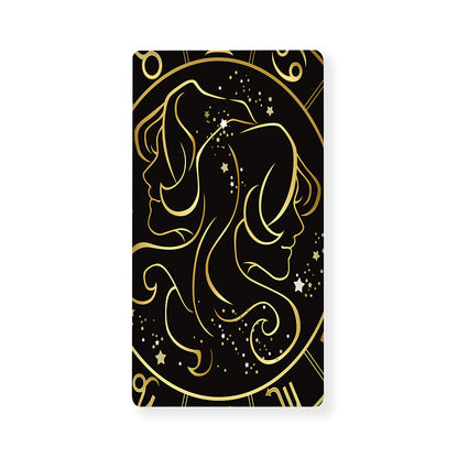 Gold And Black Gemini Sign Print Baby Crib Sheet
