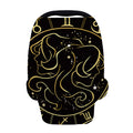 Gold And Black Gemini Sign Print Baby Seat Cover