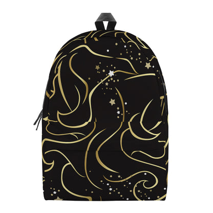 Gold And Black Gemini Sign Print Backpack
