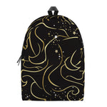Gold And Black Gemini Sign Print Backpack