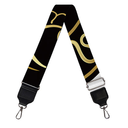 Gold And Black Gemini Sign Print Bag Strap