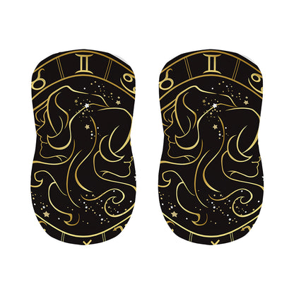 Gold And Black Gemini Sign Print Bar Stool Covers