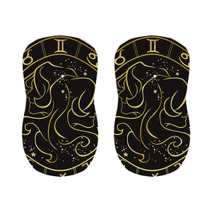 Gold And Black Gemini Sign Print Bar Stool Covers