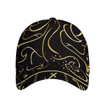 Gold And Black Gemini Sign Print Baseball Cap