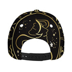 Gold And Black Gemini Sign Print Baseball Cap