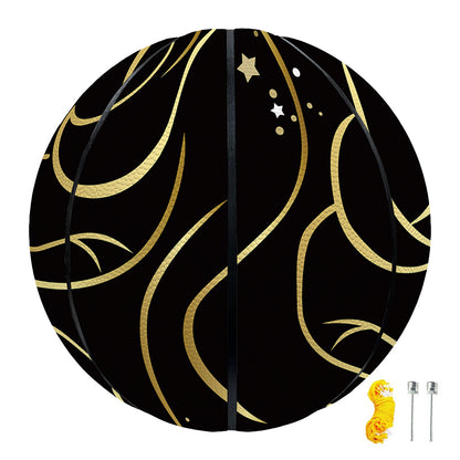 Gold And Black Gemini Sign Print Basketball