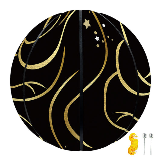 Gold And Black Gemini Sign Print Basketball