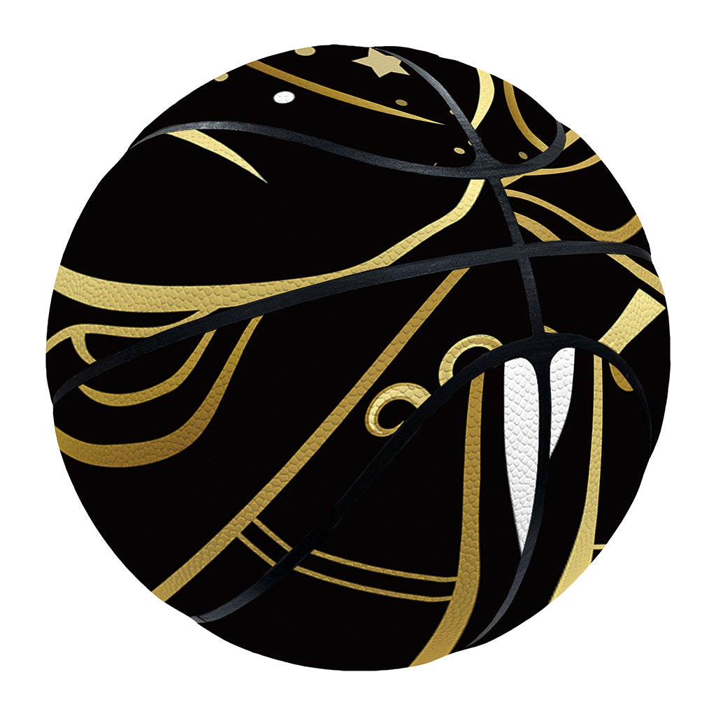 Gold And Black Gemini Sign Print Basketball